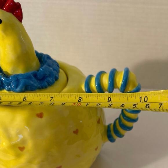 A retired Judi Bomberger Chicken Tea Pot, a rare...